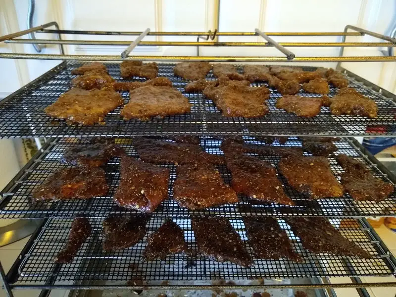 smoker racks with peppered and sweet n hot prepped