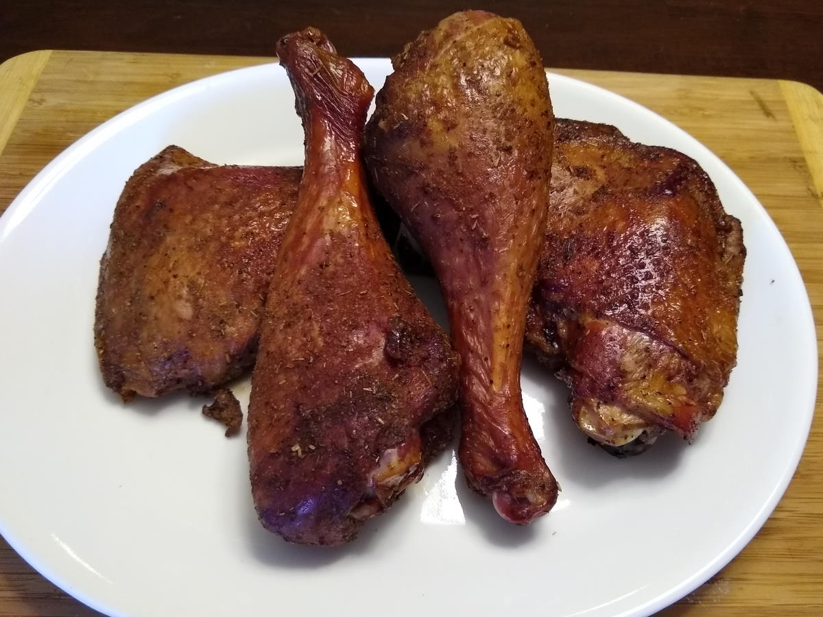 Smoked Fall Off the Bone Turkey Legs