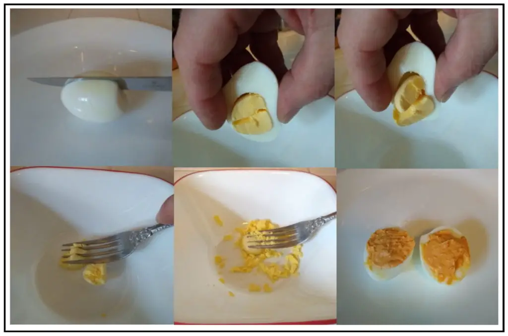 cutting eggs