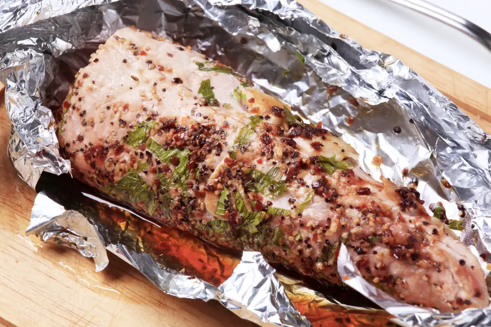 Do you wrap pork loin in foil when smoking