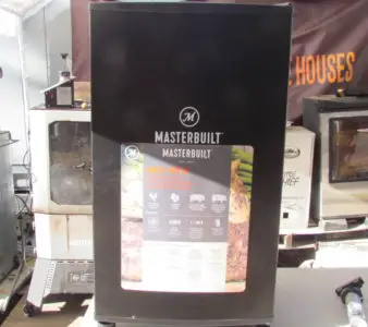 The Masterbuilt 140B Electric Smoker while being reviewed by Pioneer Some Houses.