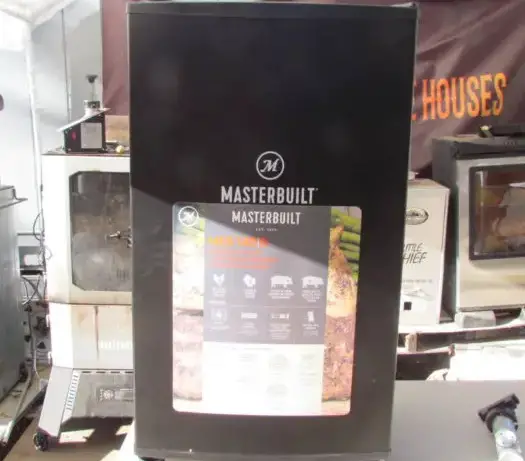 A poster on the door of a Masterbuilt Electric Smoker