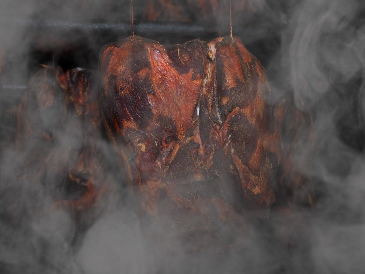 smoked-meat-ham-smoked-ham closeup of smoked meat country ham